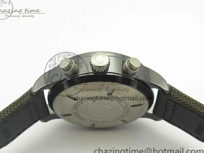MIROTIME 0519 Classic PILOT IW389001 ZF 1:1 Best Edition Ceramic Case Green Dial on Green Nylon Strap A7750 (Function Same As Genuine) 7160